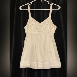 Aeropostale White Lace Trim Spaghetti Strap Top